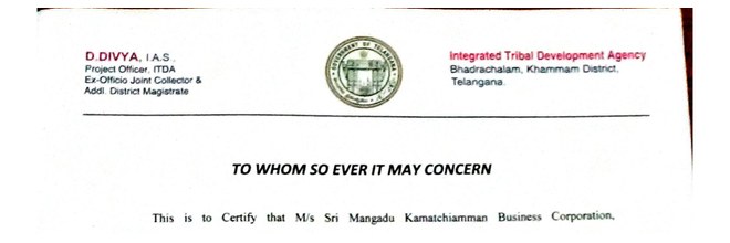 Document letterhead for Ms.D.Divya.IAS_ITDA